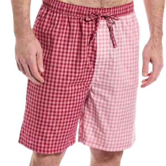 Penguin Original Shorts Size Large Gingham Checked Sangria Pockets Drawstring - Picture 1 of 8